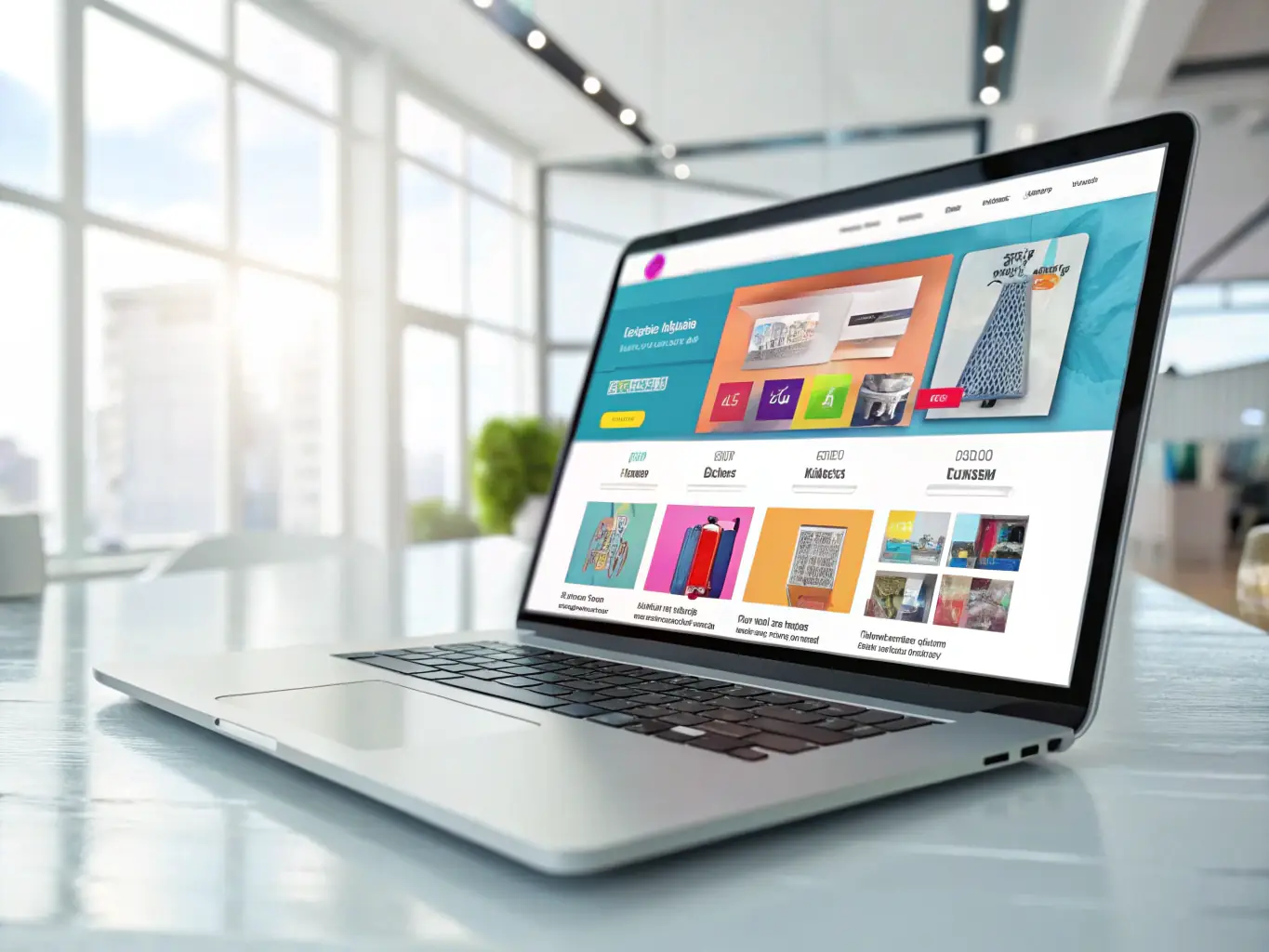 A modern, AI-enhanced e-commerce website showcasing personalized product recommendations and dynamic content. The image should highlight the seamless user experience and visually appealing design.