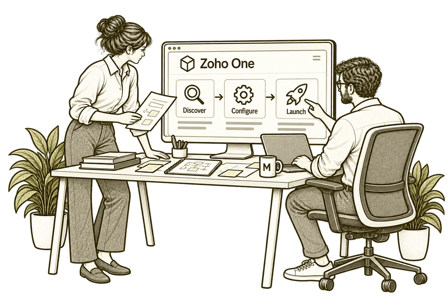 Illustration representing a planned Zoho implementation.